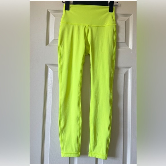 lululemon Wunder Under High Rise Leggings 25” Women’s 4 Running Marathon Yellow - Picture 3 of 12